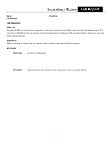 Lab Report Template - Separating a Mixture
