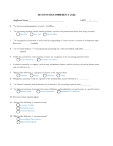 ACCOUNTING COMPETENCY QUIZ Applicant