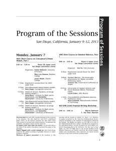 Program of the Sessions - Joint Mathematics Meetings