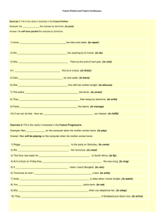 Exercise 4: future perfect and future continuous