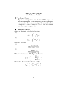 Math 121 Assignment 10 Due Wednesday April 14 Practice problems: