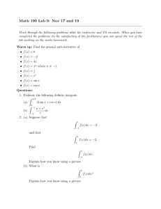 Math 190 Lab 9: Nov 17 and 19