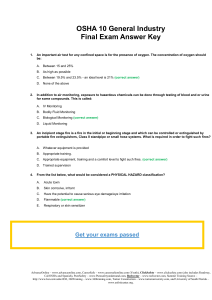 OSHA10 General Industry Final Test Answer Key