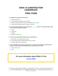 OSHA 10 Hour Construction Final Test Answer Key Care_Sa